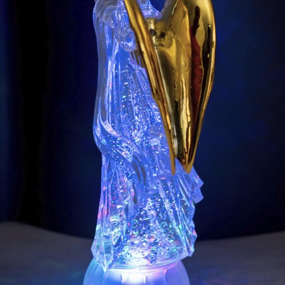 Dalax-Pair of Angel Trumpet LED Lighted Sparkling Color Changing Angel Figurine - Picture 8 of 9